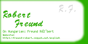 robert freund business card